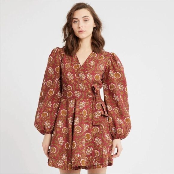 Mille Nan Wrap Dress in Cinnabar Medium NWT $298 - Picture 5 of 8